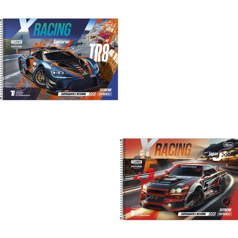 Caderno Desenho Univ Capa Dura X-Racing 80Fls Espiral Tilibra (Pct.c/04) - imagem 2