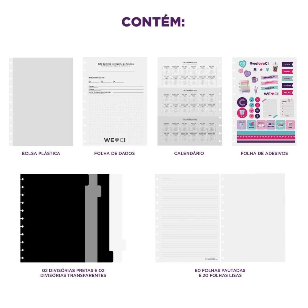 Caderno Inteligente Medio Glacial 80Fls 190X255Mm Caderno Inteligente (Unidade) - imagem 4
