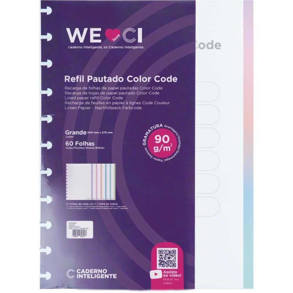Caderno Inteligente Refil Grande Colorcode 90G 60Fls Caderno Inteligente (Pacote) - imagem 5