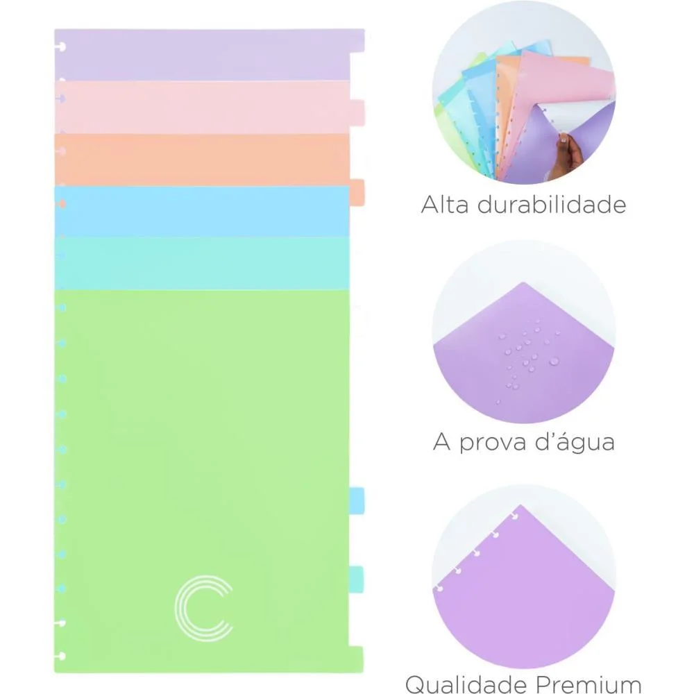 Caderno Inteligente Divisorias Grande 6 Materias Colors Caderno Inteligente (Pacote) - imagem 4