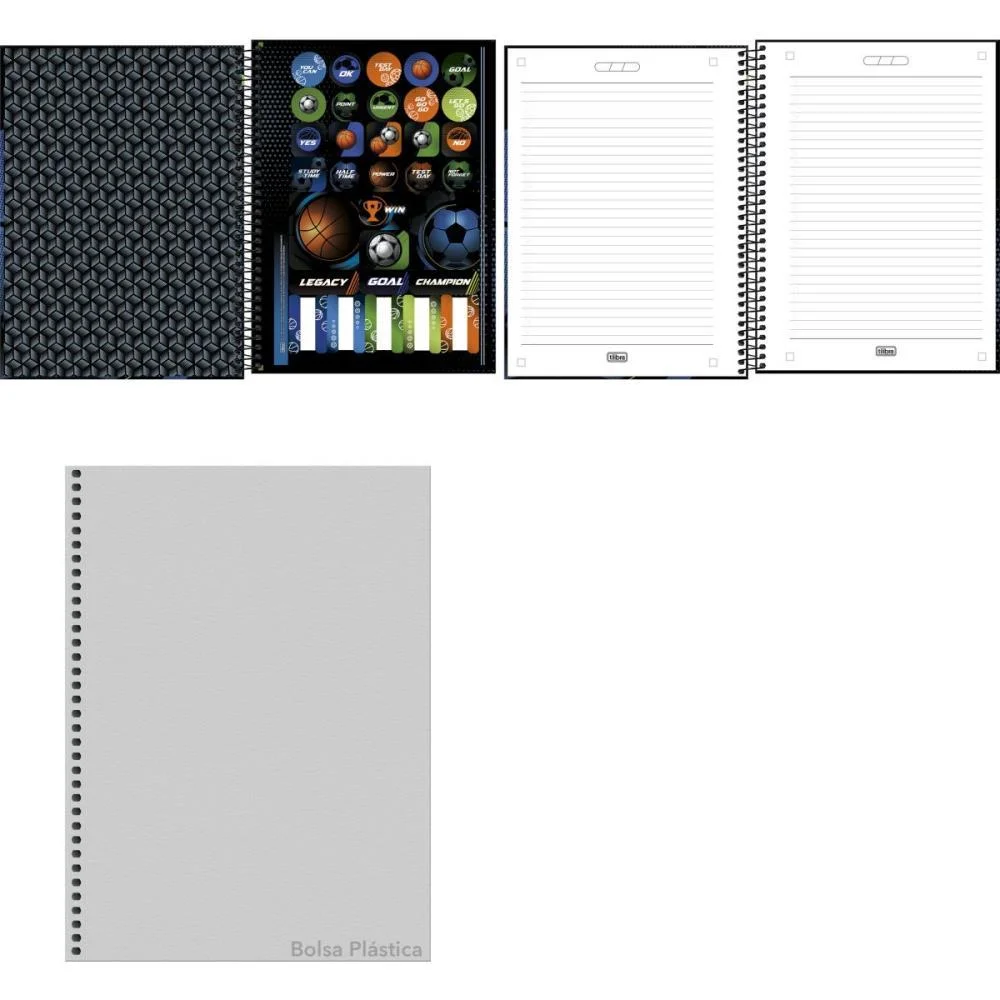 Caderno 10X1 Capa Dura Score 160Fls Connect Tilibra (Pct.c/04) - imagem 3