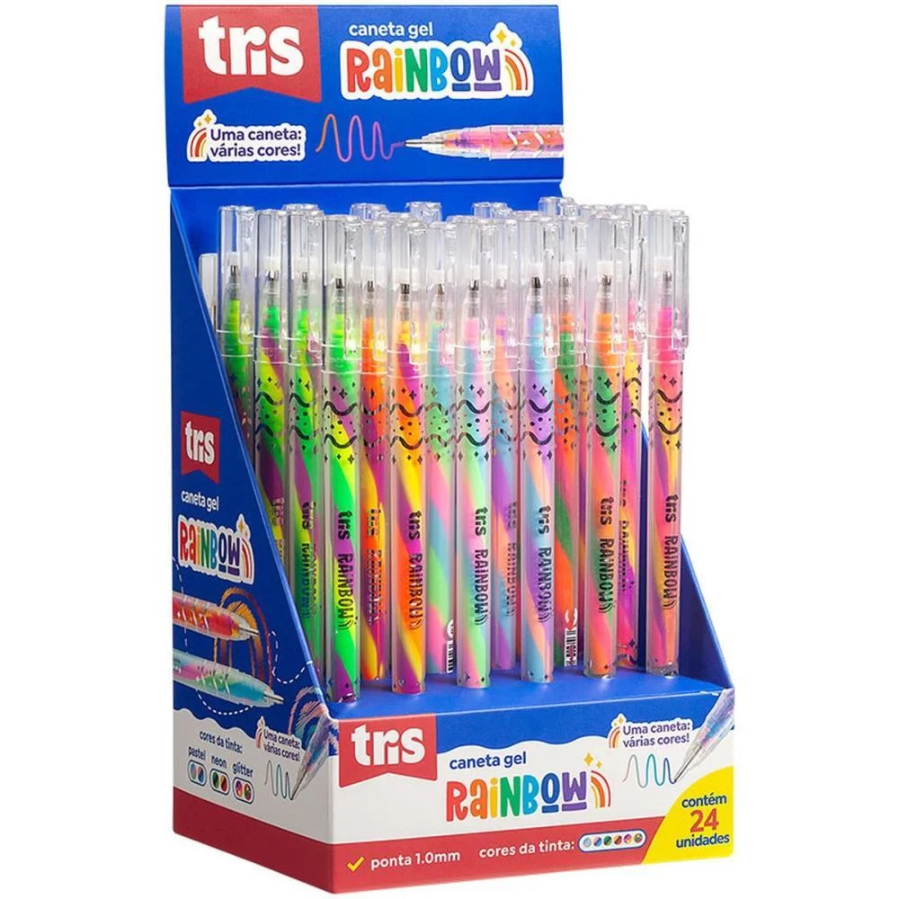 Caneta Gel Tris Rainbow Gliter/Pastel/Neo Summit (Dp.c/24) - imagem 2