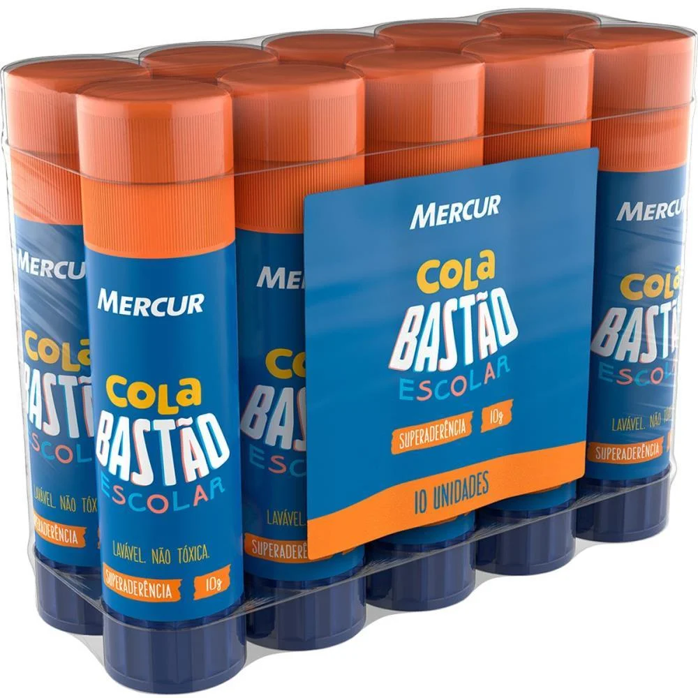 Cola Em Bastao Escolar 10G Mercur (Pct.c/10) - imagem 4