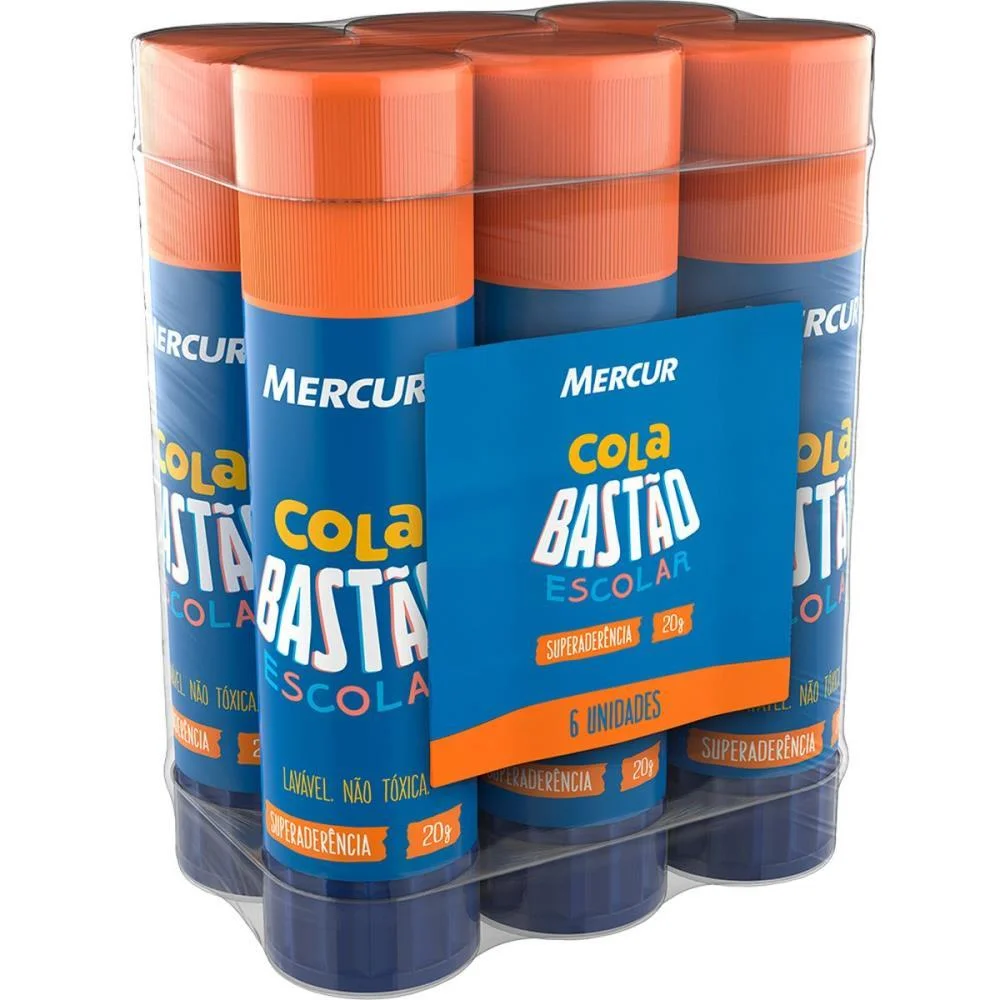 Cola Em Bastao Escolar 20G Mercur (Pct.c/06) - imagem 3