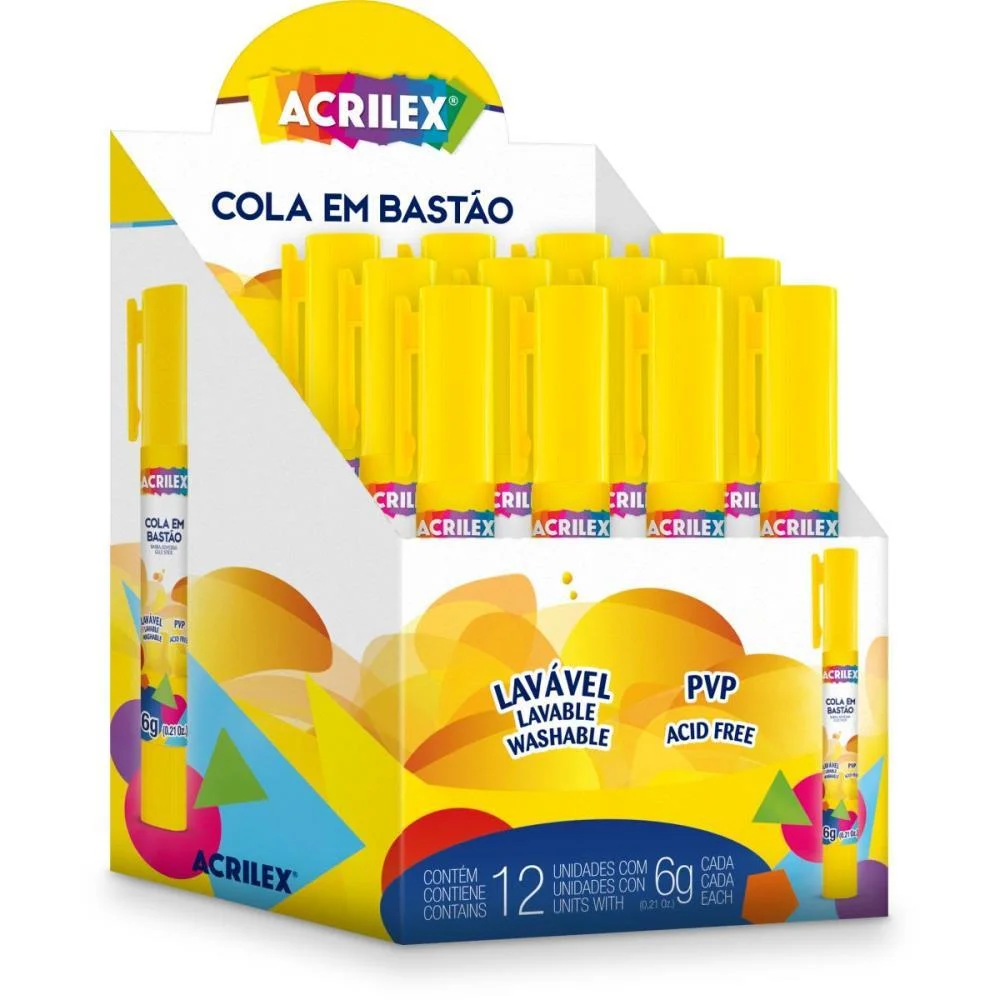 Cola Bastao Em Caneta 6G Branca Acrilex (Cx.c/12) - imagem 3