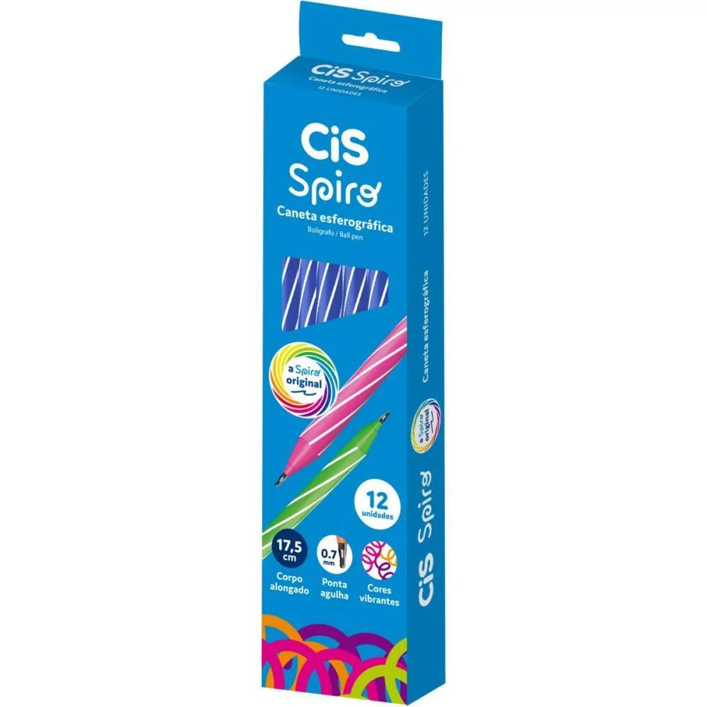 Caneta Esferografica Cis Spiro 0,7Mm Azul Sertic (Cx.c/12) - imagem 2