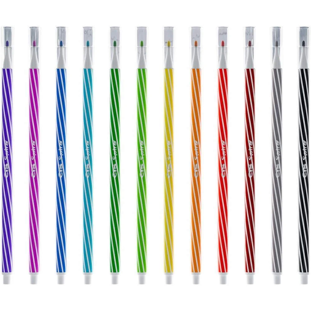 Caneta Hidrografica Cis Spiro 12 Cores Azul/Rosa Sertic (Dp.c/06) - imagem 6