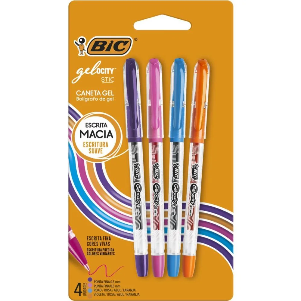 Caneta Gel Bic Gelocity 4 Cores Bic (Bl.c/04) - imagem 3