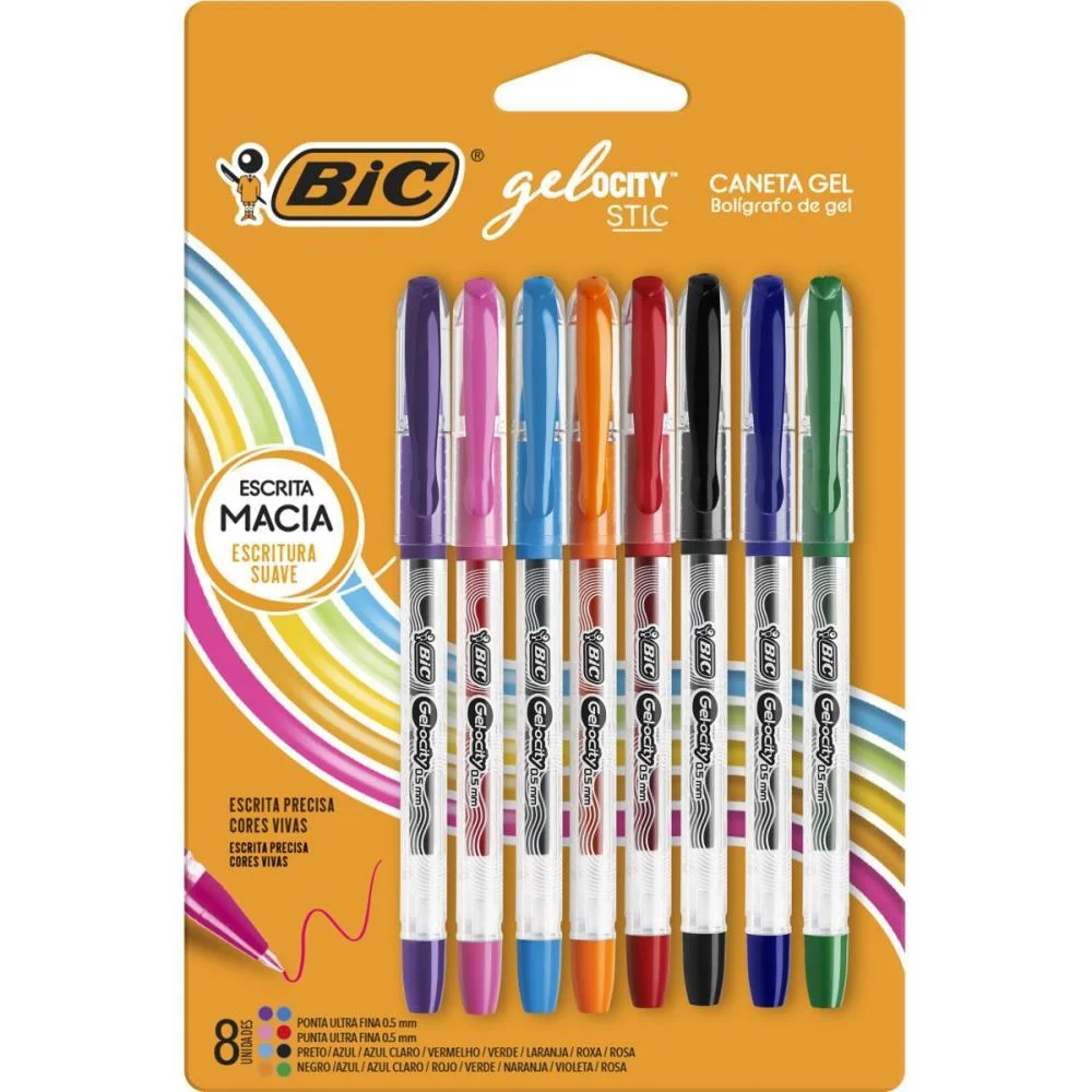 Caneta Gel Bic Gelocity 8 Cores Bic (Bl.c/08) - imagem 2