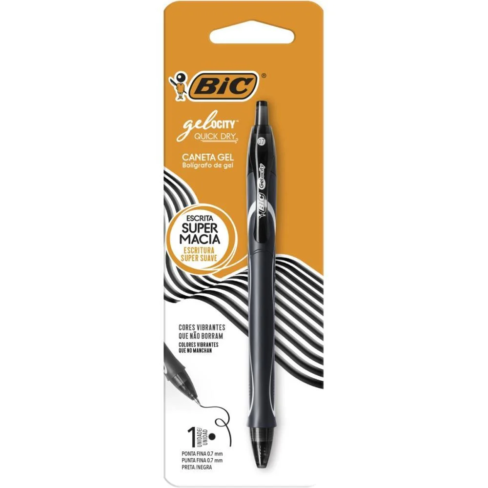 Caneta Gel Bic Quick Dry Preta Bic (Blister) - imagem 3