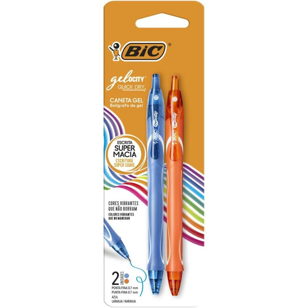 Caneta Gel Bic Quick Dry Az Cl./Lar. Bic (Blister) - imagem 3