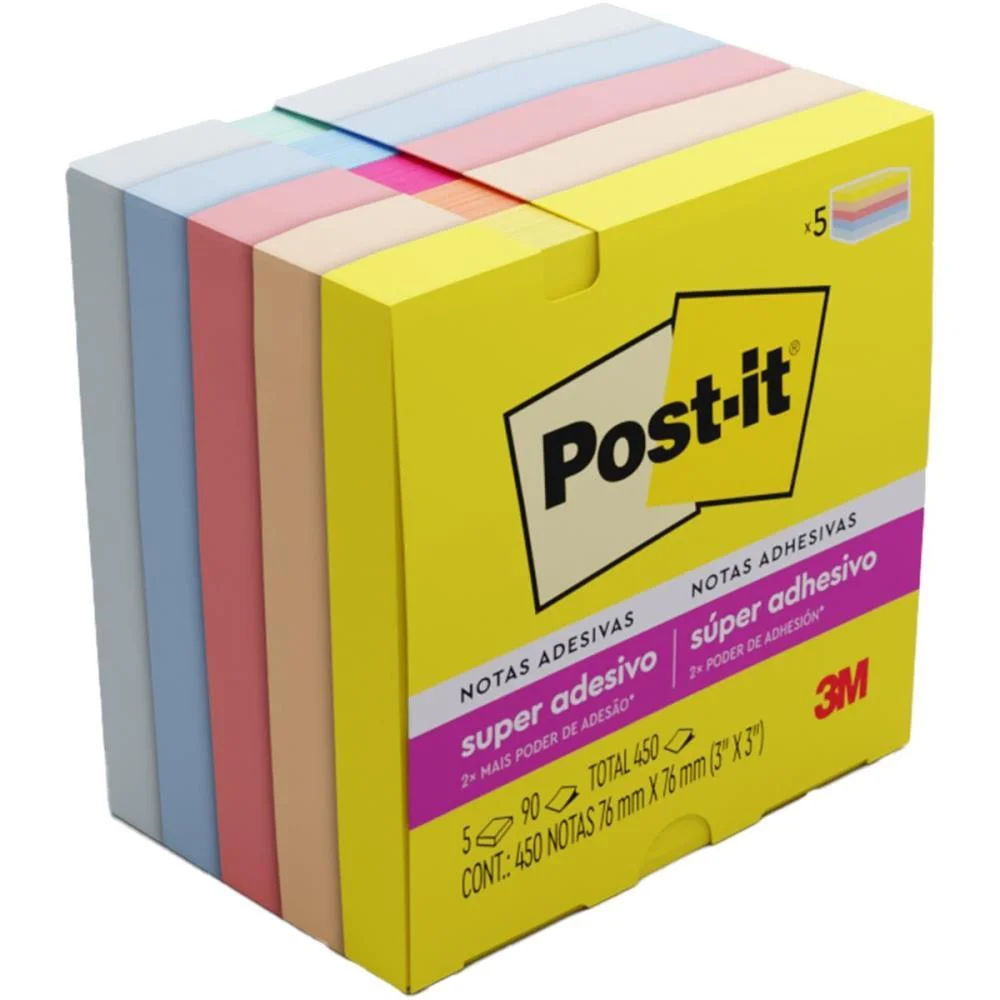 Bloco De Recado Post-It 76Mmx76Mm Alegria 90Fls. 3M (Pct.c/05) - imagem 10