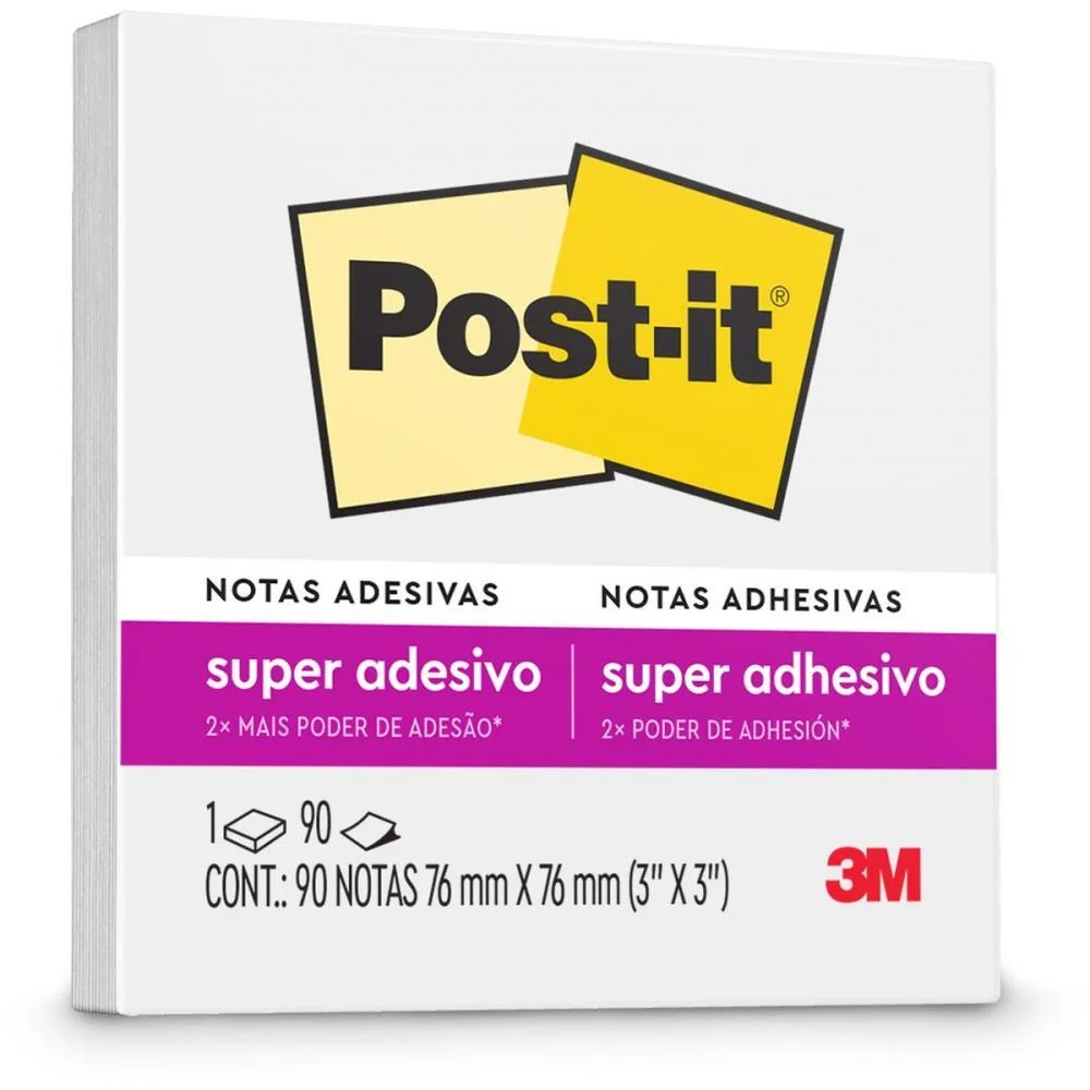 Bloco De Recado Post-It 76Mmx76Mm Branco Neve 90Fls 3M (Unidade) - imagem 9