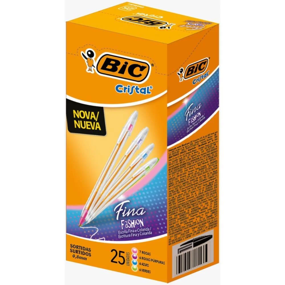 Caneta Esferografica Cristal Fina Fashion Bic (Cx.c/25) - imagem 3