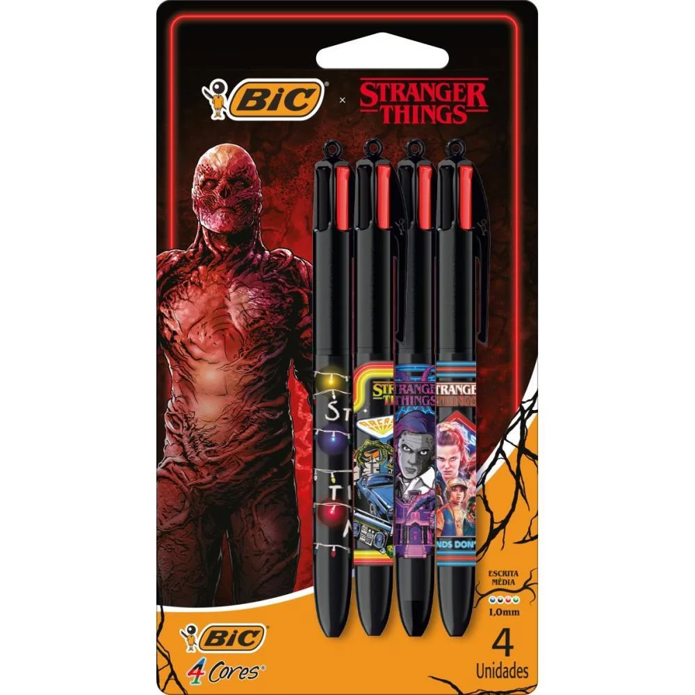 Caneta Esferografica 4 Cores Str. Things Temp 1A4 Bic (Bl.c/04) - imagem 4