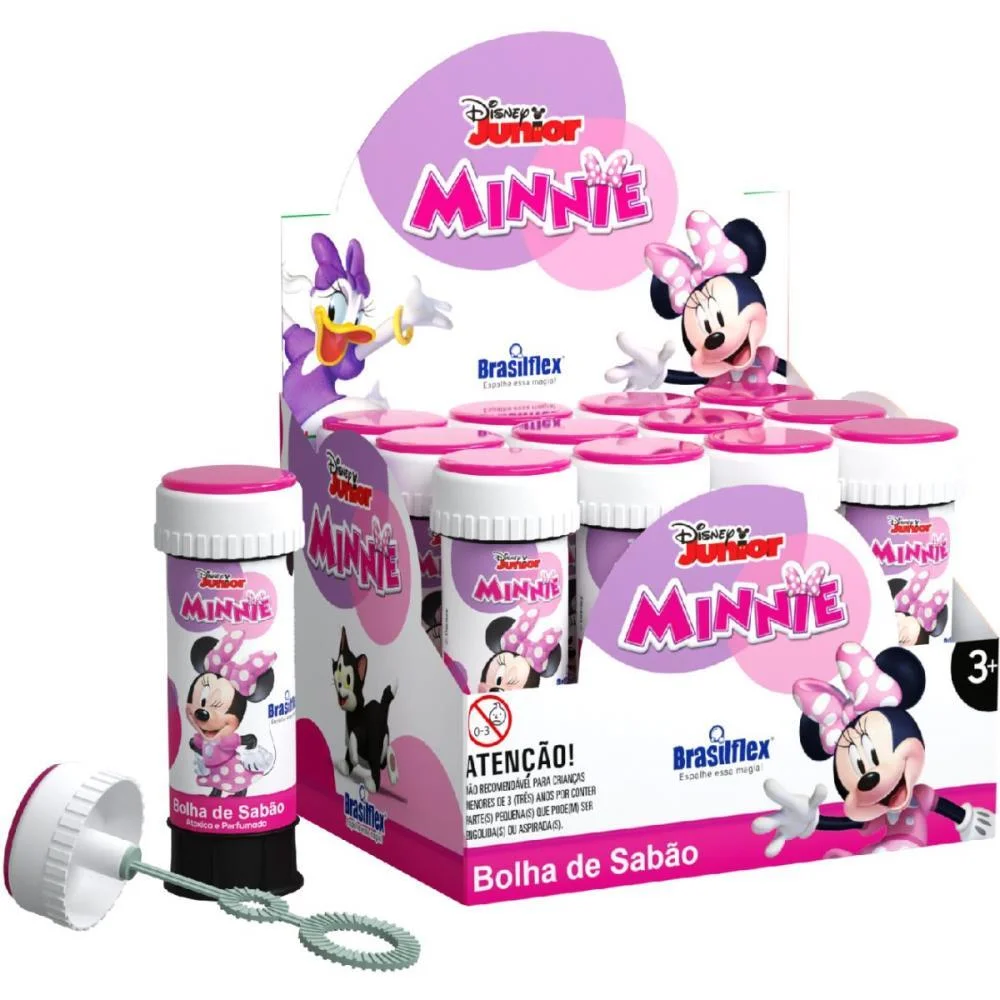 Bolha De Sabao Minnie 60Ml C/Jogo Brasilflex (Cx.c/12) - imagem 2