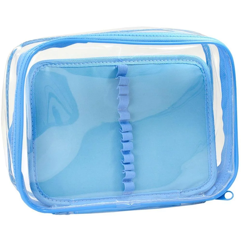 Estojo Box Pvc Cristal Azul G C/Divisoria Dac (Unidade) - imagem 3