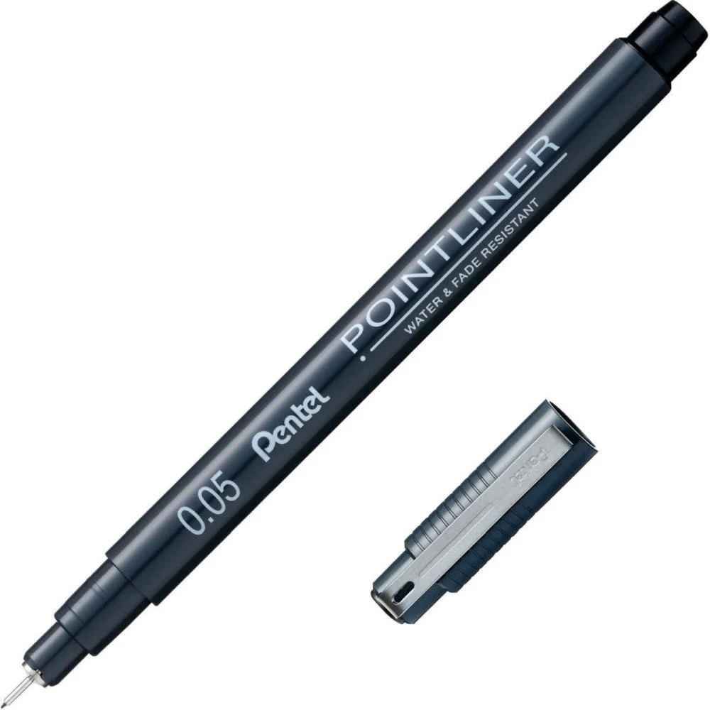 Caneta Nanquim Tecnica Preta Ponta 0,05Mm Pentel (Cx.c/12) - imagem 3