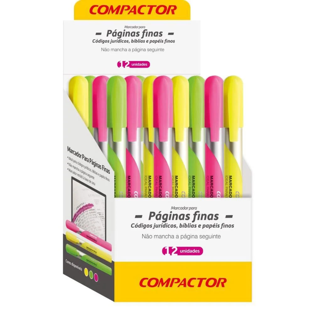 Caneta Marca Texto Para Paginas Finas Vd-Rs-Am Compactor (Dp.c/12) - imagem 3