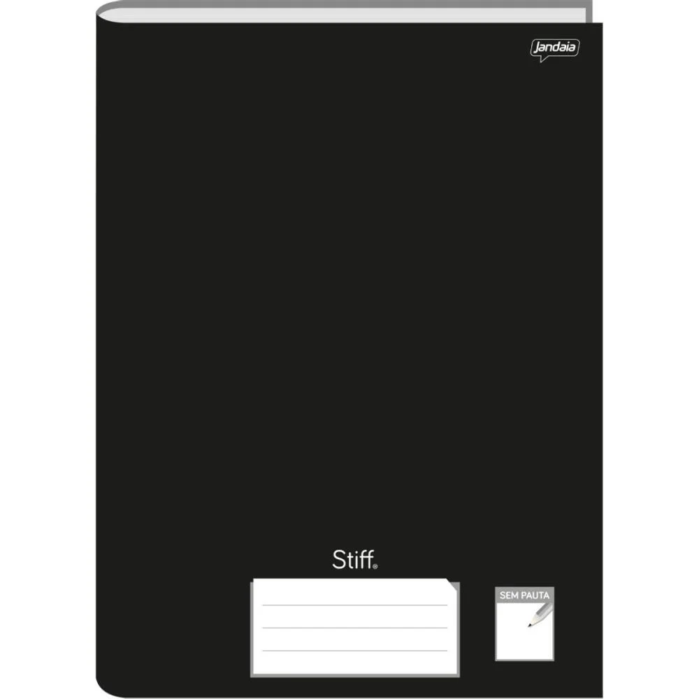 Caderno Brochurao Sem Pauta Stiff 96 Folhas Preto Cd. Jandaia (Pct.c/05) - imagem 3