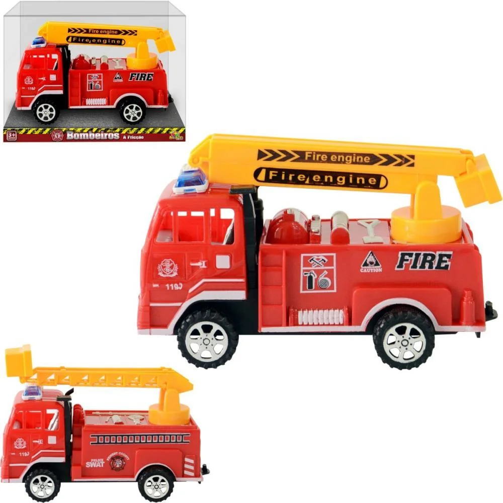 Carrinho A Friccao Bombeiro 16,5Cm Art Brink (Unidade) - imagem 4