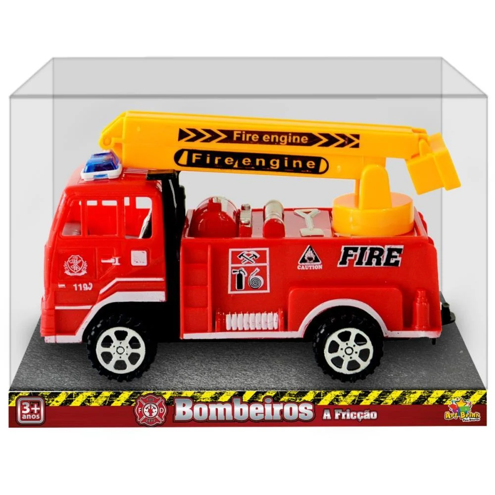 Carrinho A Friccao Bombeiro 16,5Cm Art Brink (Unidade) - imagem 5