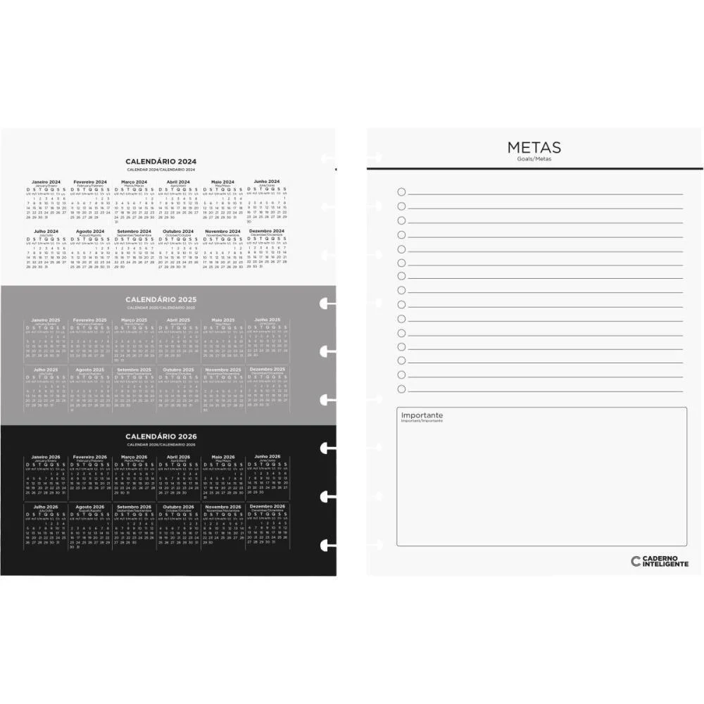 Caderno Inteligente Planner Refil Medio Casual Caderno Inteligente (Pacote) - imagem 4
