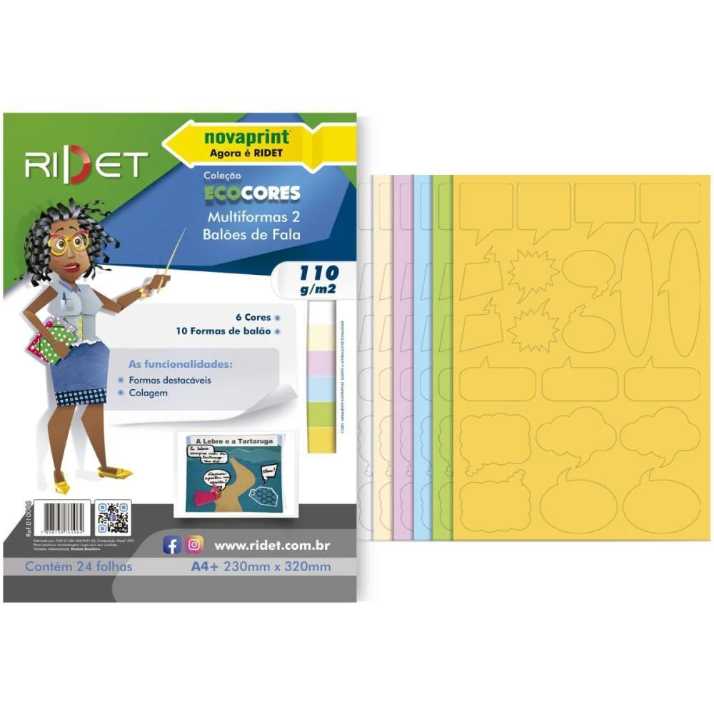 Bloco Para Educacao Artistica Multiformas 230X320Mm 110G 24F Ridet (Pacote) - imagem 2