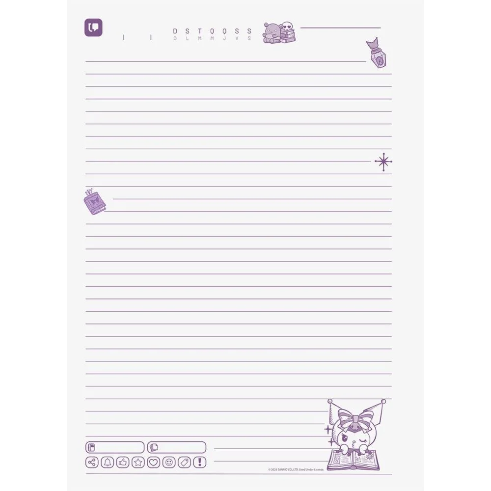 Caderno 01X1 Capa Dura Kuromi 80 Fls Jandaia (Pct.c/04) - imagem 14