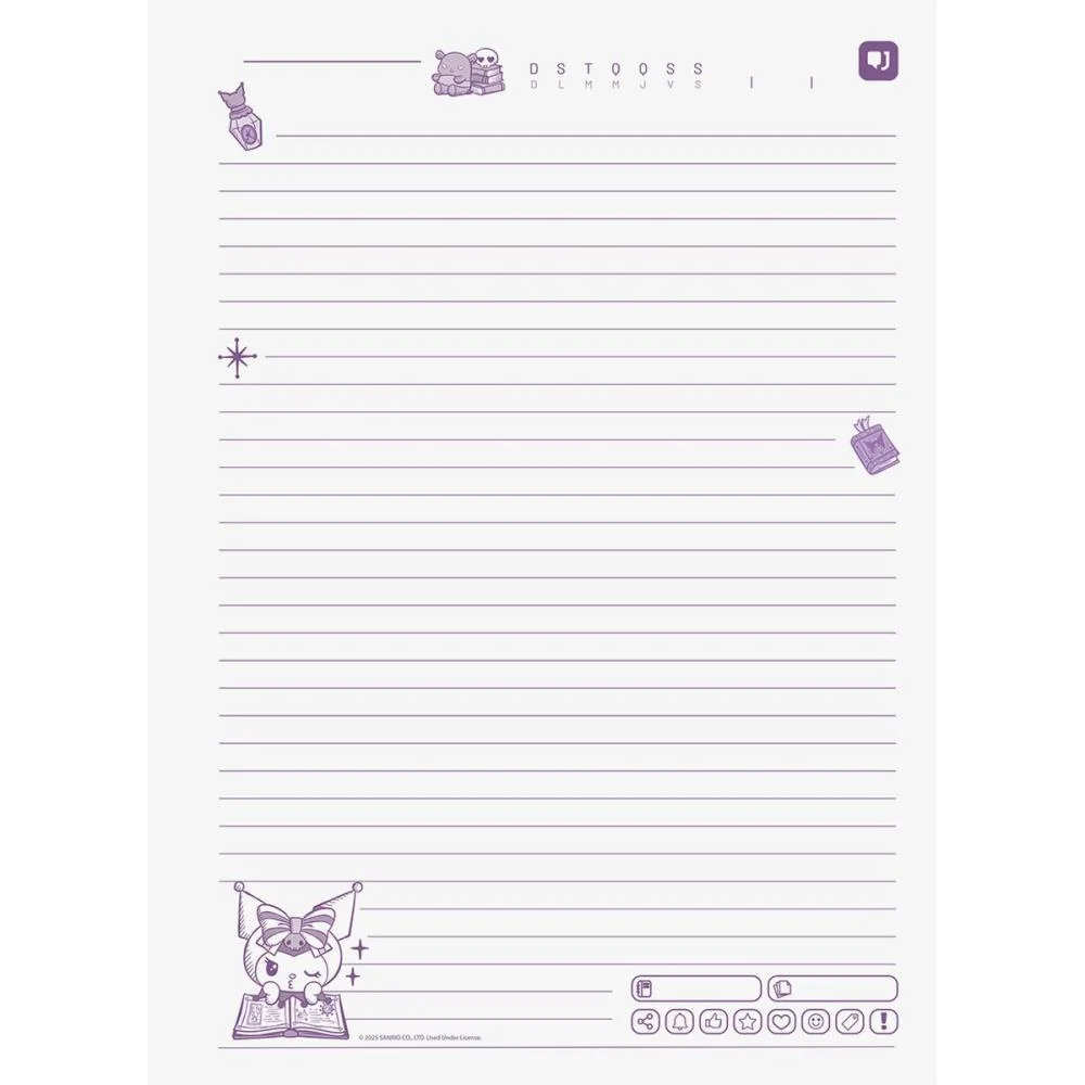 Caderno 01X1 Capa Dura Kuromi 80 Fls Jandaia (Pct.c/04) - imagem 15