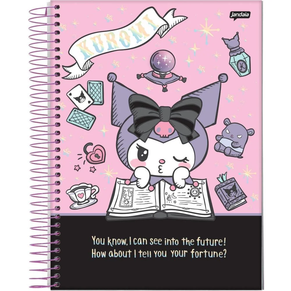 Caderno 01X1 Capa Dura Kuromi 80 Fls Jandaia (Pct.c/04) - imagem 4