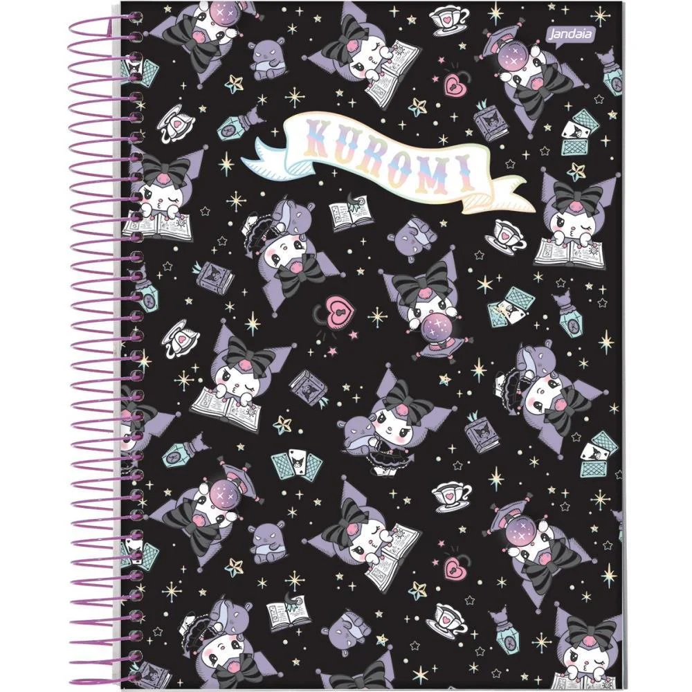 Caderno 10X1 Capa Dura Kuromi 160 Fls I.a Jandaia (Pct.c/04) - imagem 3