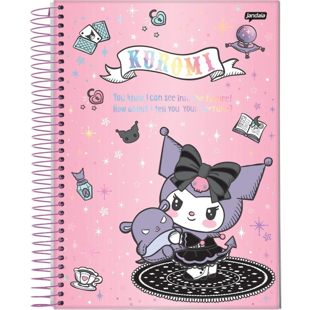 Caderno 10X1 Capa Dura Kuromi 160 Fls I.a Jandaia (Pct.c/04) - imagem 6