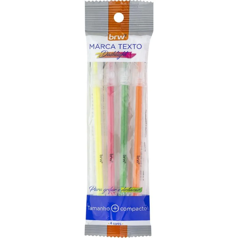 Caneta Marca Texto Dashligth 4 Cores Brw (Bl.c/04) - imagem 7