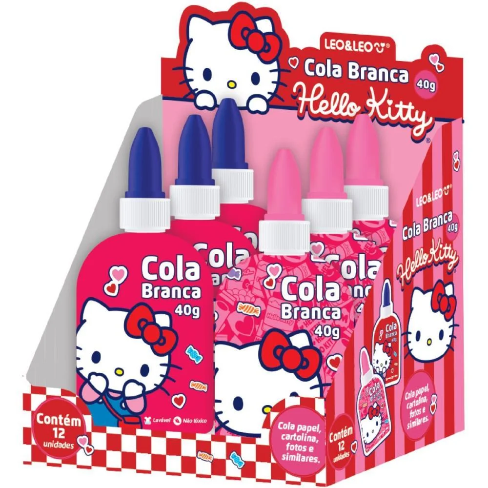 Cola Escolar Hello Kitty 40G. 2 Estampas Leonora (Dp.c/12) - imagem 4