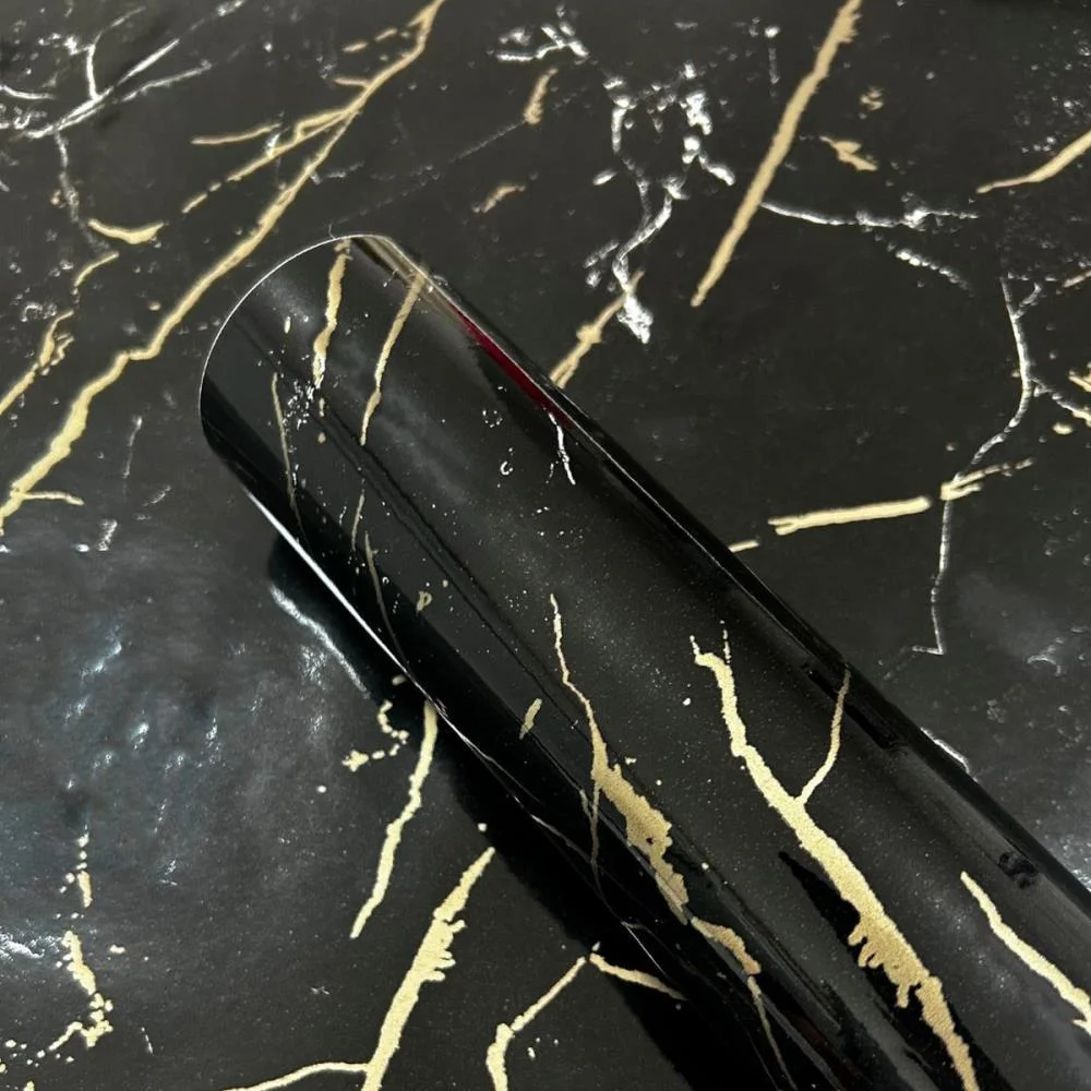 Contact Decorado 45Cmx10M Nero Marquina Brilho Contact (Rolo) - imagem 3