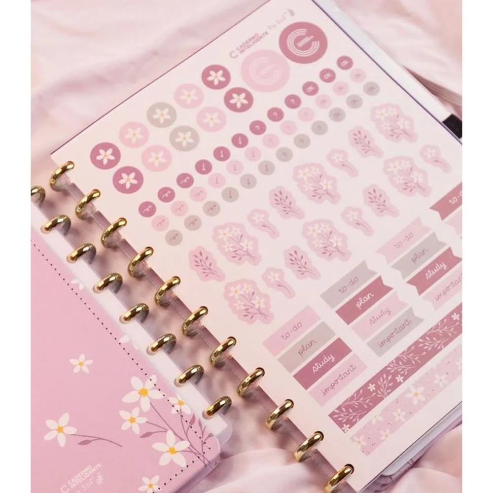Caderno Inteligente Grande Pink Blossom  By Sof 80Fls Caderno Inteligente (Unidade) - imagem 6