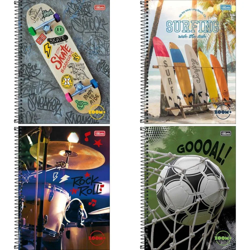 Caderno 12X1 Capa Dura Zoom+ 240 Folhas Masculino Tilibra (Pct.c/04) - imagem 2