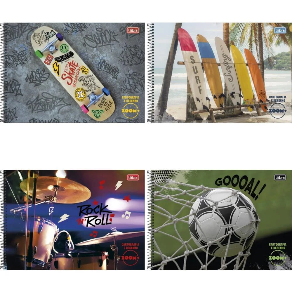 Caderno Desenho Univ Capa Dura Zoom+ 96Fls Masculino Espiral Tilibra (Pct.c/04) - imagem 2