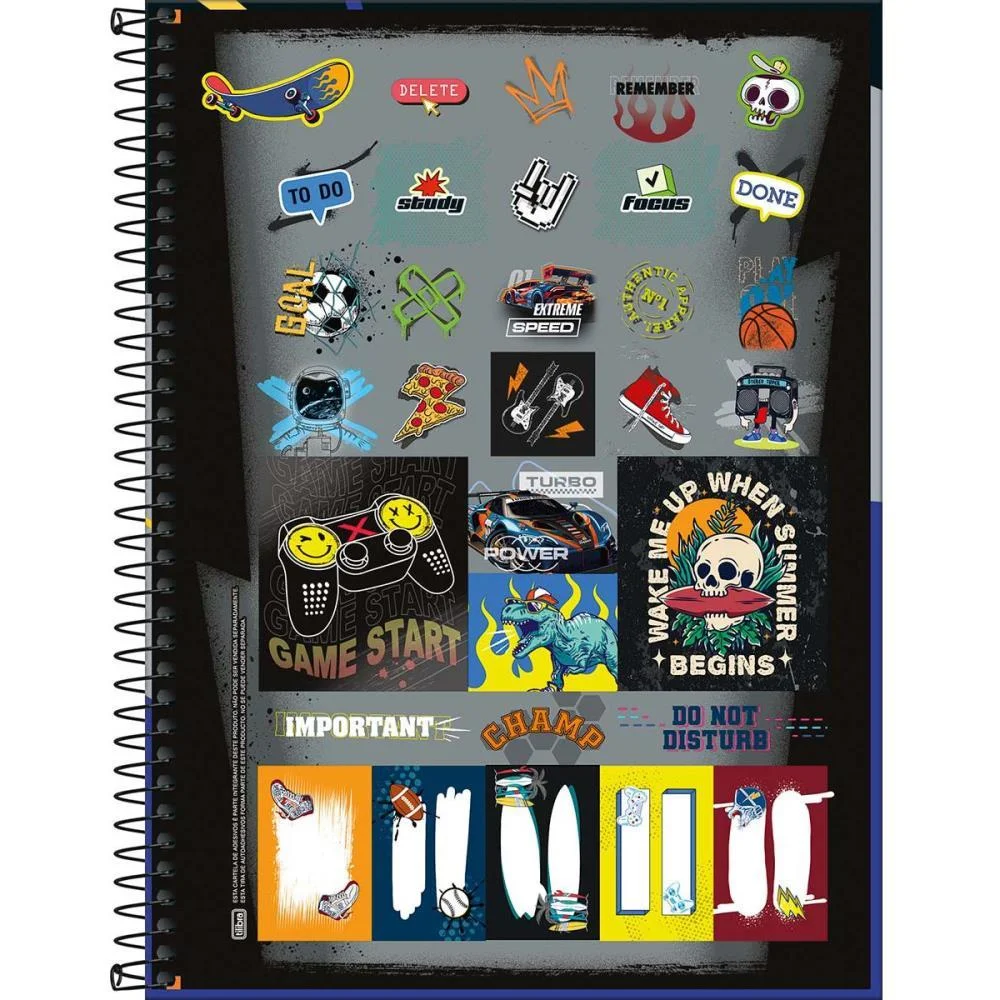 Caderno 10X1 Capa Dura Flip+ 200 Folhas Masculino Tilibra (Pct.c/04) - imagem 3