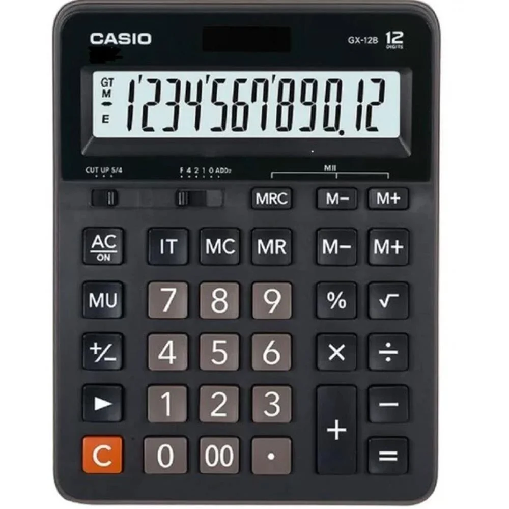 Calculadora De Mesa 12 Dig. Preta Solar/Bateria Casio (Unidade) - imagem 3