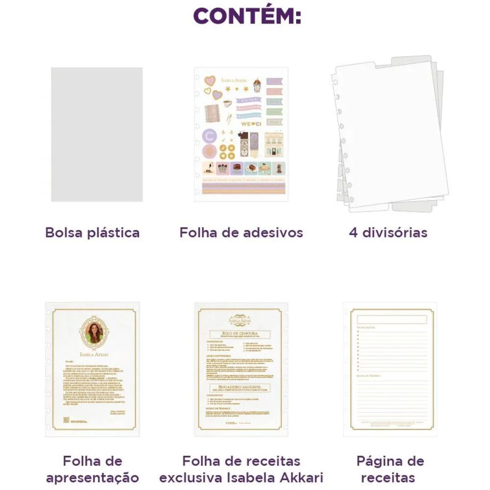 Caderno Inteligente Grande Isa Akkari Rose Key 80Fls Caderno Inteligente (Unidade) - imagem 6