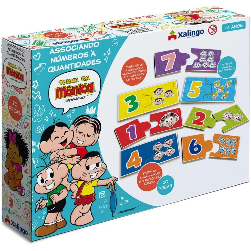 Brinquedo Pedagogico Turma Da Monica Num/Quant 20Pc Xalingo (Unidade) - imagem 3