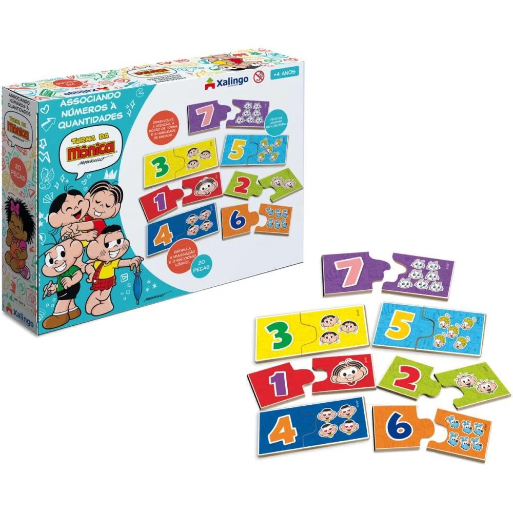 Brinquedo Pedagogico Turma Da Monica Num/Quant 20Pc Xalingo (Unidade) - imagem 5