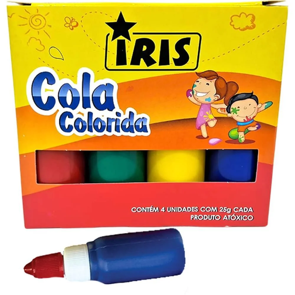 Cola Colorida Iris 4 Cores 25G. Iris (Estojo) - imagem 2