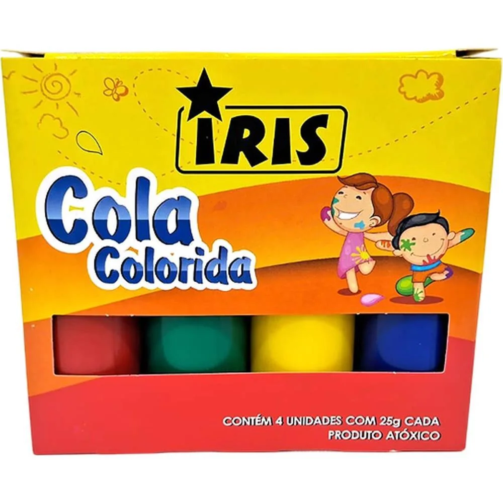 Cola Colorida Iris 4 Cores 25G. Iris (Estojo) - imagem 3