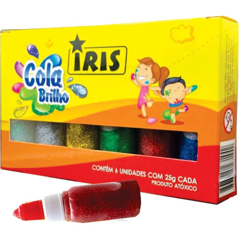 Cola Com Glitter Iris 6 Cores Iris (Estojo) - imagem 2