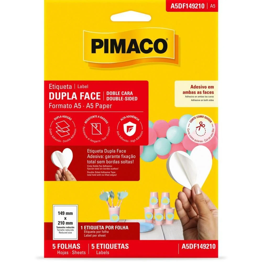 Etiqueta A5 Dupla Face 149X210Mm 5Fls Pimaco (Ct.c/05) - imagem 3