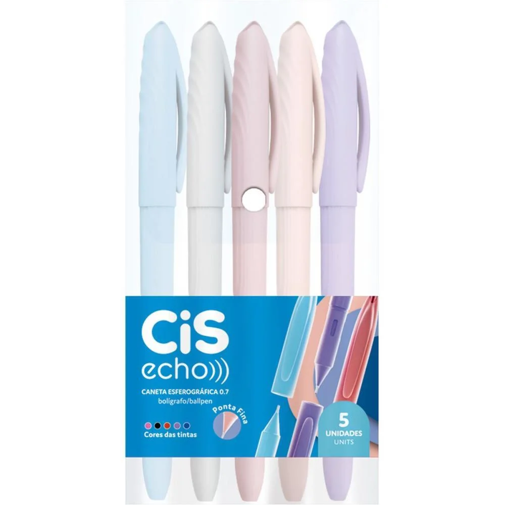 Caneta Esferografica Cis Echo 0.7Mm 5 Cores Sertic (Dp.c/30) - imagem 5