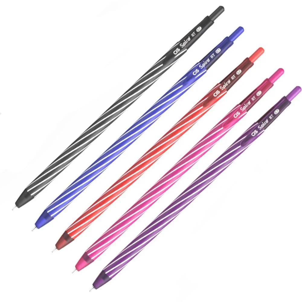 Caneta Esferografica Retratil Cis Spiro 0.7Mm 5 Cores Sertic (Estojo) - imagem 3